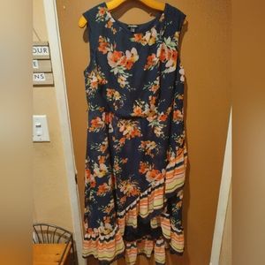 B2 Roz & Ali High Low Floral Mexican Style Dress Size 14
